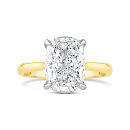 Cushion Cut Diamond Solitaire Engagement Ring 4.02ct
