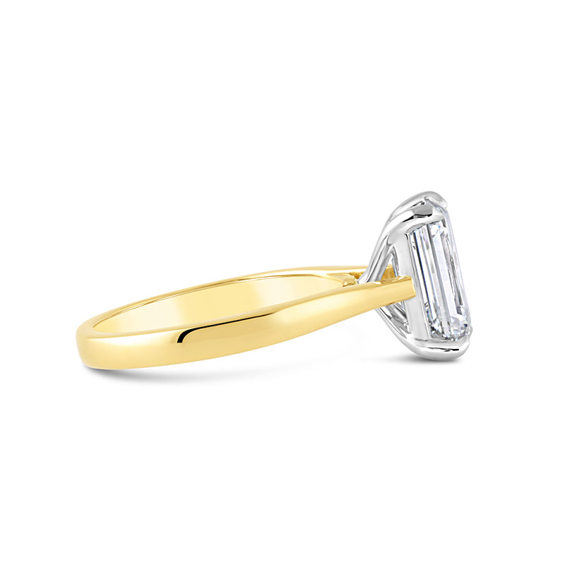 Emerald Cut Diamond Solitaire Engagement Ring 3.06ct