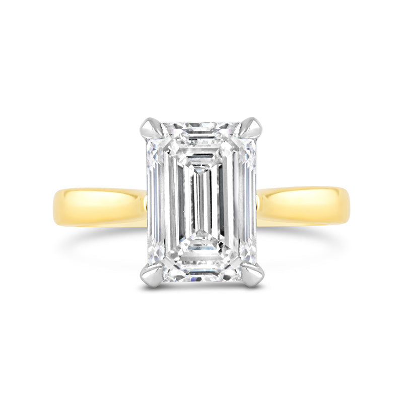 Emerald Cut Diamond Solitaire Engagement Ring 3.06ct