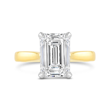 Emerald Cut Diamond Solitaire Engagement Ring 3.06ct
