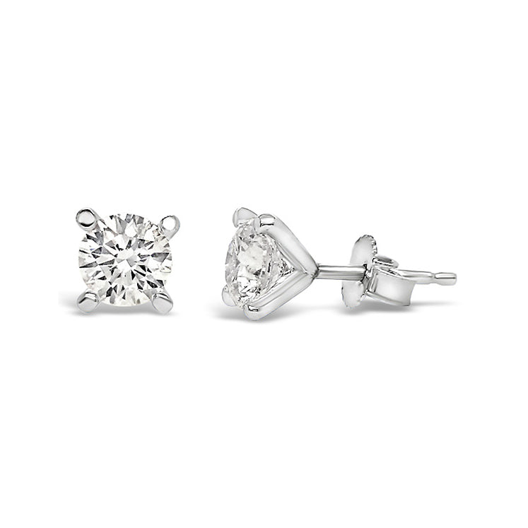 Rocks Diamond Solitaire Stud Earrings - 1.23ct