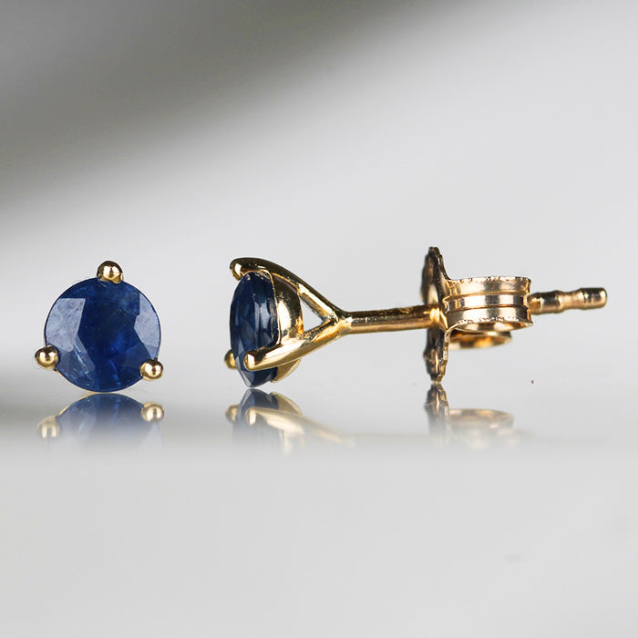 Sapphire Solitaire Stud Earrings