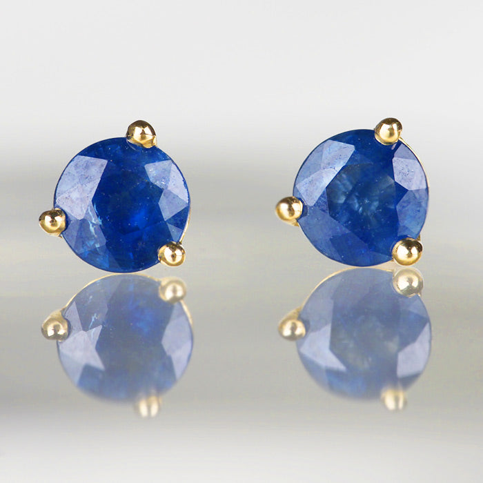 Sapphire Solitaire Stud Earrings