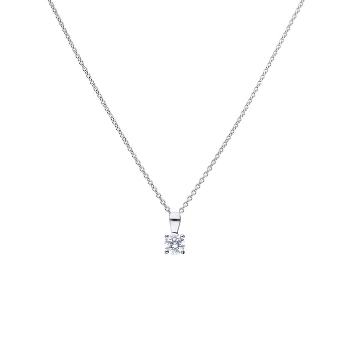 Round CZ Solitaire Pendant