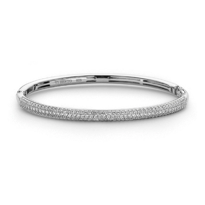 Ti Sento White Zirconia Bangle