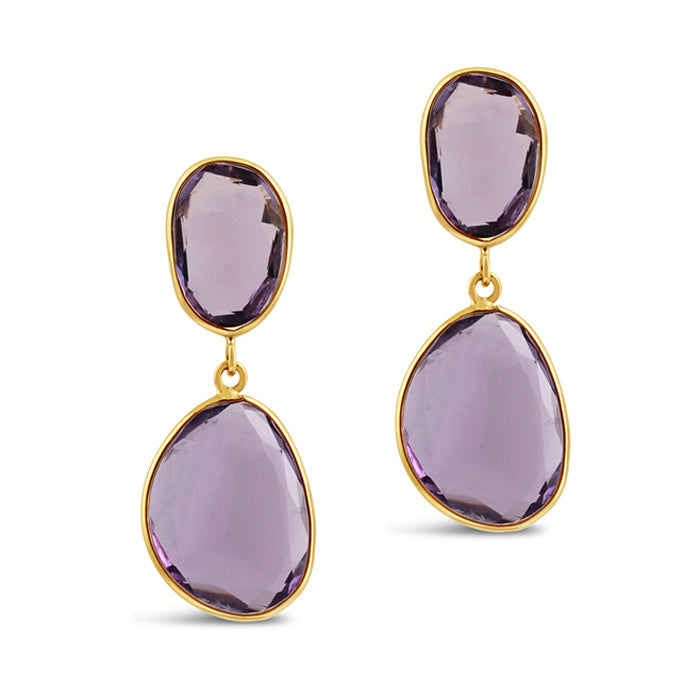 Rocks Amethyst Drop Earrings