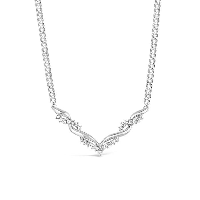 Rocks Twisted Wishbone Diamond Necklace