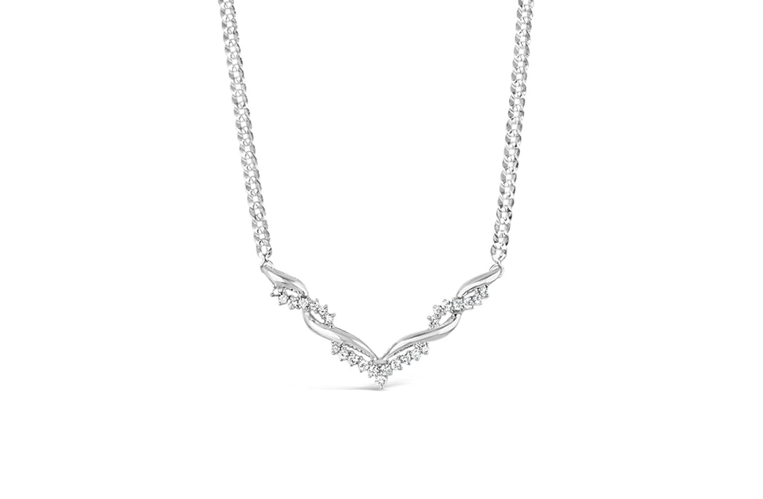 Rocks Twisted Wishbone Diamond Necklace