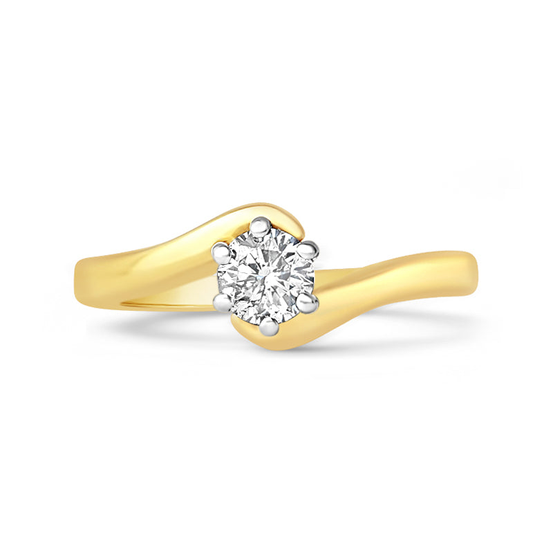 6 Claw Twist Engagement Ring 0.20ct