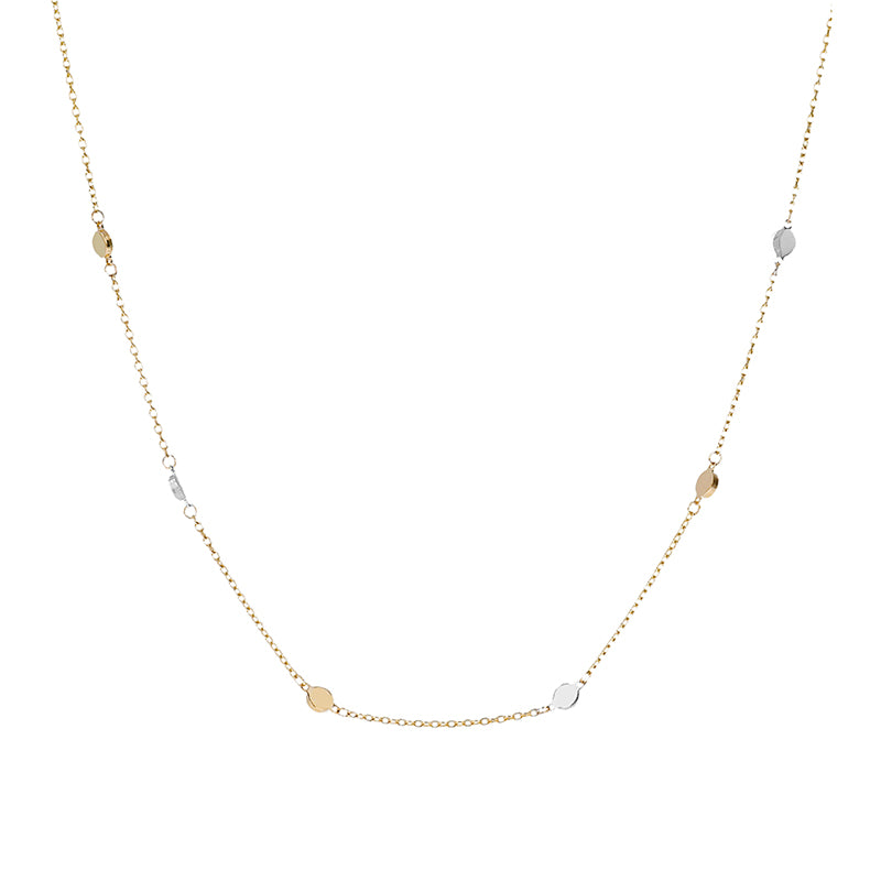 Two Tone Station Chain Necklace