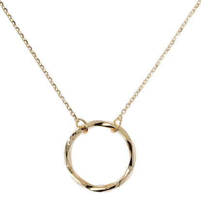 Twisted Diamond Cut Circle Pendant