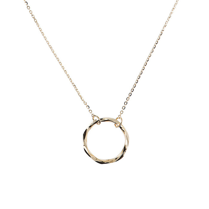 Twisted Diamond Cut Circle Pendant