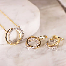 Load image into Gallery viewer, White Stone &amp; Double Circle Necklace