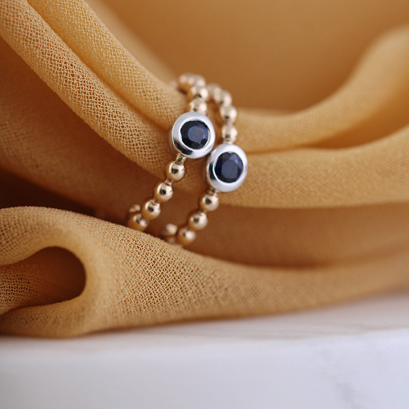 Sapphire &amp; Ball Hoop Earrings