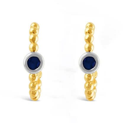 Sapphire &amp; Ball Hoop Earrings