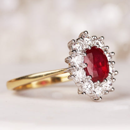 Rocks Ruby &amp; Diamond Cluster Ring