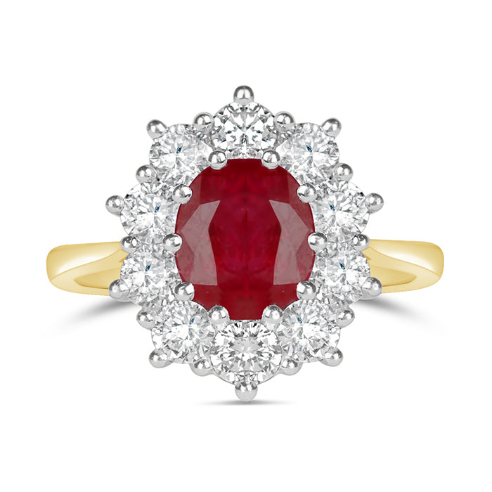 Rocks Ruby &amp; Diamond Cluster Ring