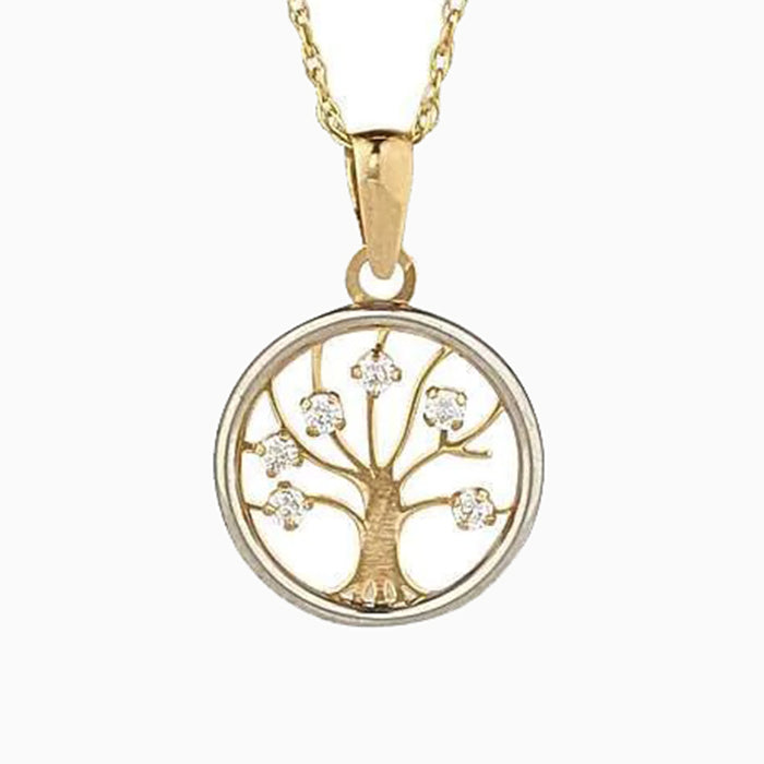 White Stone Tree of Life Pendant