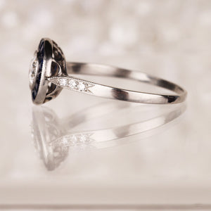 Rocks Vintage Sapphire & Diamond Target Ring
