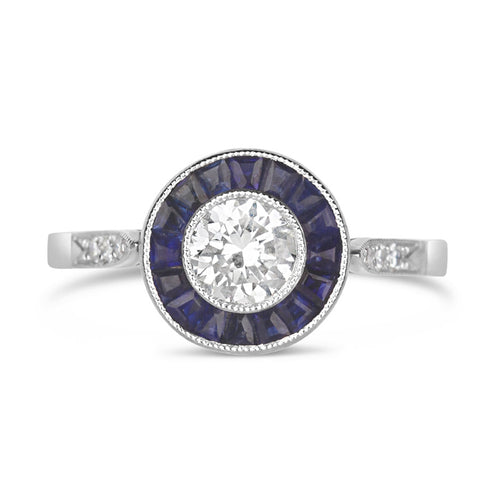 Sapphire & Diamond Target Ring