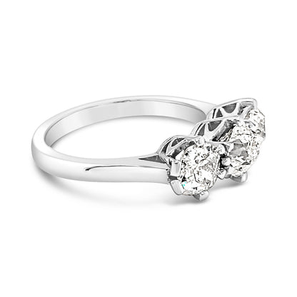 Rocks Vintage Three Stone Diamond Ring -1.92ct