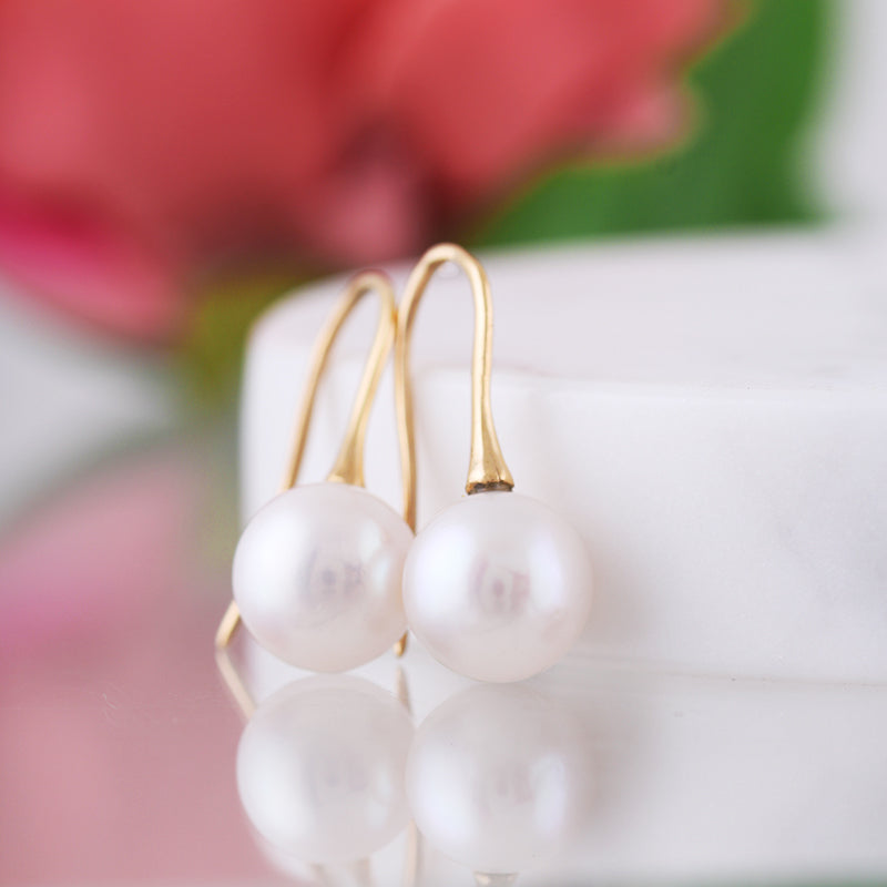 Freshwater Pearl Drop Earrings 10-11mm