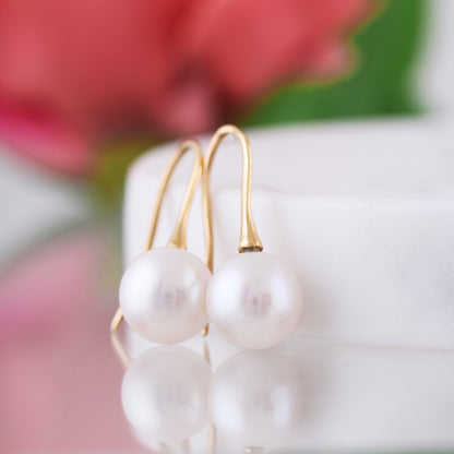 Freshwater Pearl Drop Earrings 10-11mm