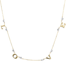 Load image into Gallery viewer, Two Tone White Stone &#39;Love&#39; Necklace