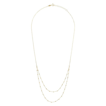 Double Beaded Detail Chain Necklace