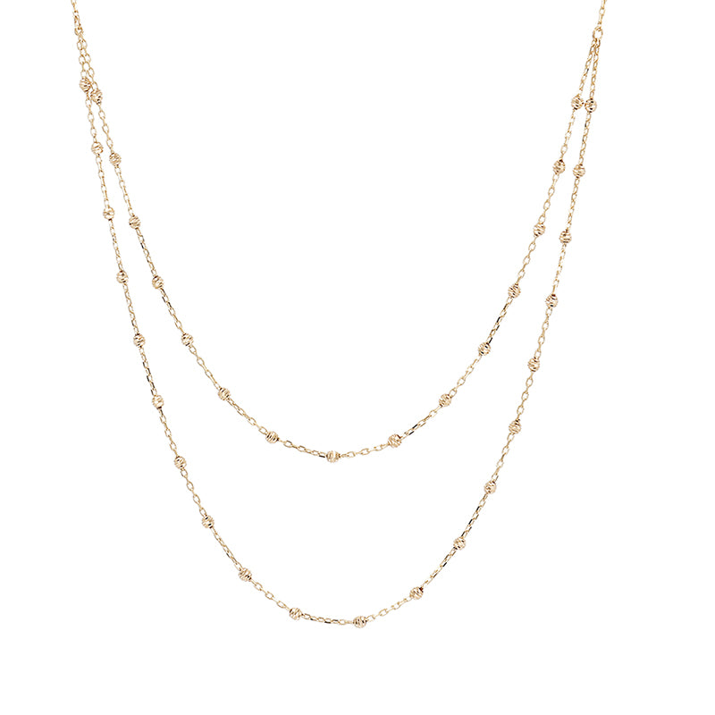 Double Beaded Detail Chain Necklace