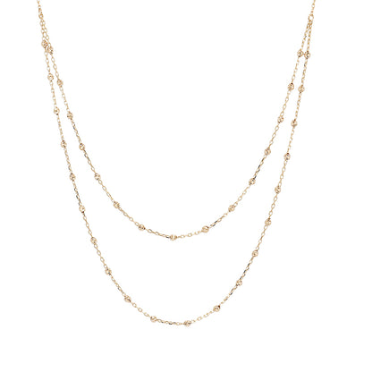 Double Beaded Detail Chain Necklace