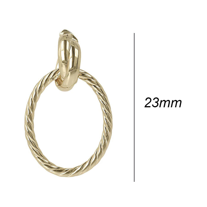 Twisted Drop Hoop Link Earrings