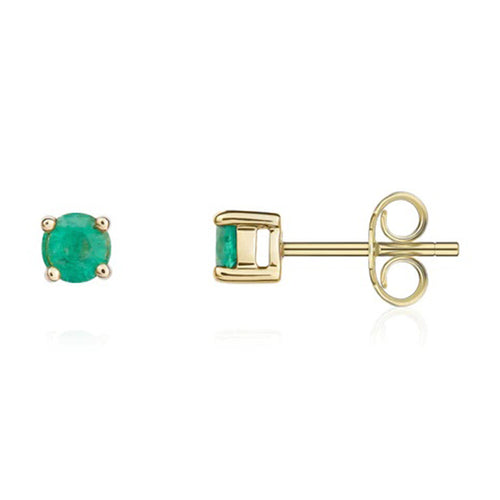 Rocks Emerald Solitaire Stud Earrings