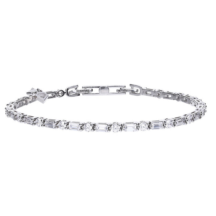 Baguette &amp; Round Cut Zirconia Bracelet