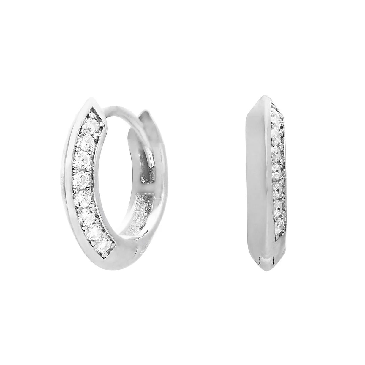 Pave CZ Creole Hoop Earrings