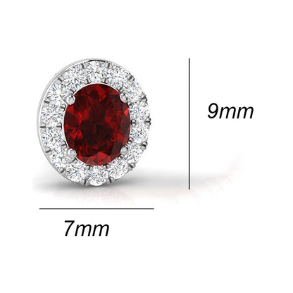 Rocks Ruby &amp; Diamond Cluster Stud Earrings