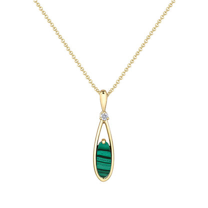 Malachite &amp; Diamond Pendant