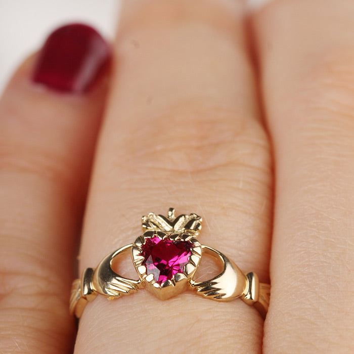 Rocks Ruby Claddagh Ring