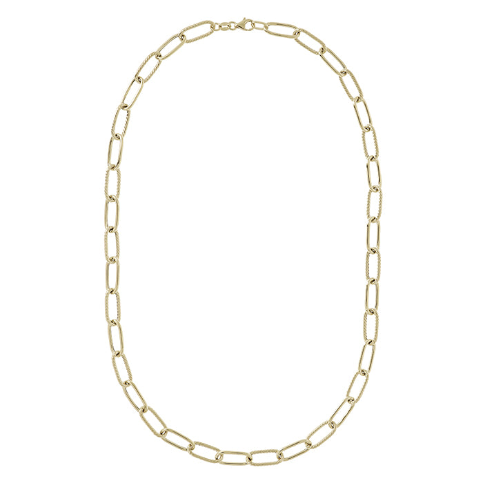 Diamond Cut Paperlink Chain Necklace