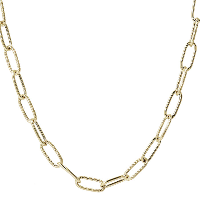 Diamond Cut Paperlink Chain Necklace