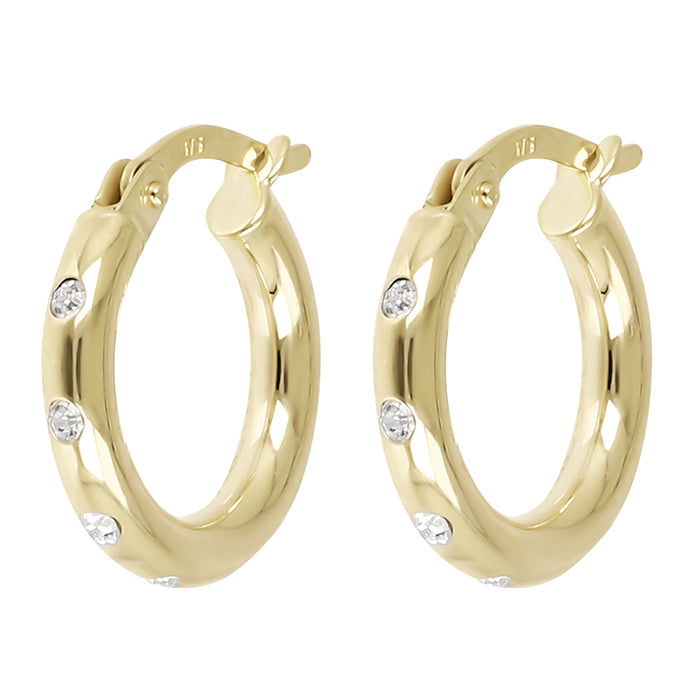 Rocks White Stone Hoop Earrings