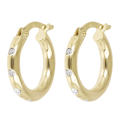 Rocks White Stone Hoop Earrings