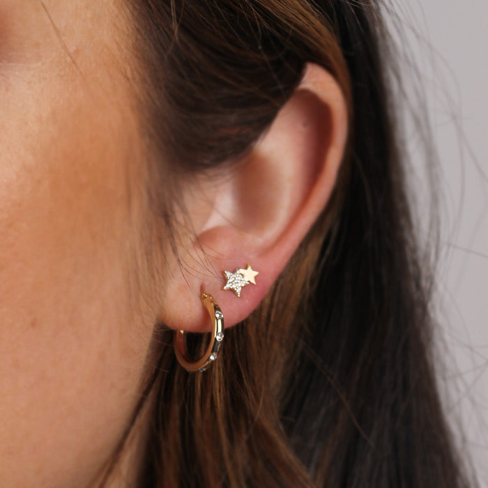 Rocks White Stone Hoop Earrings