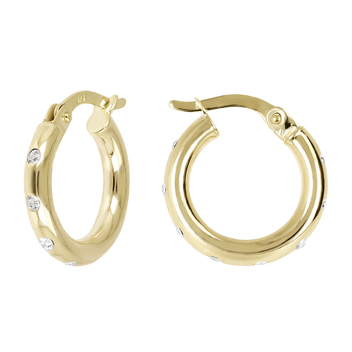 Rocks White Stone Hoop Earrings