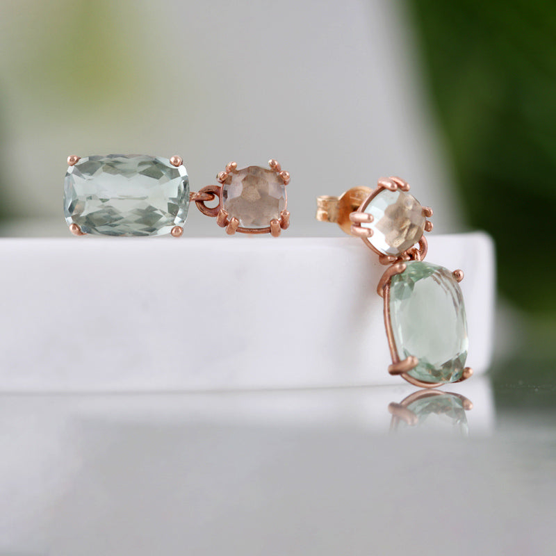 Green Amethyst Drop Earrings