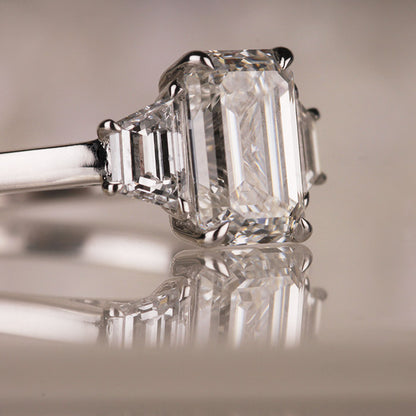 Emerald Cut Three Stone Engagement Ring 2.37ct