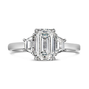 Emerald Cut Three Stone Engagement Ring - 2.37ct Laboratory Grown Diamond
