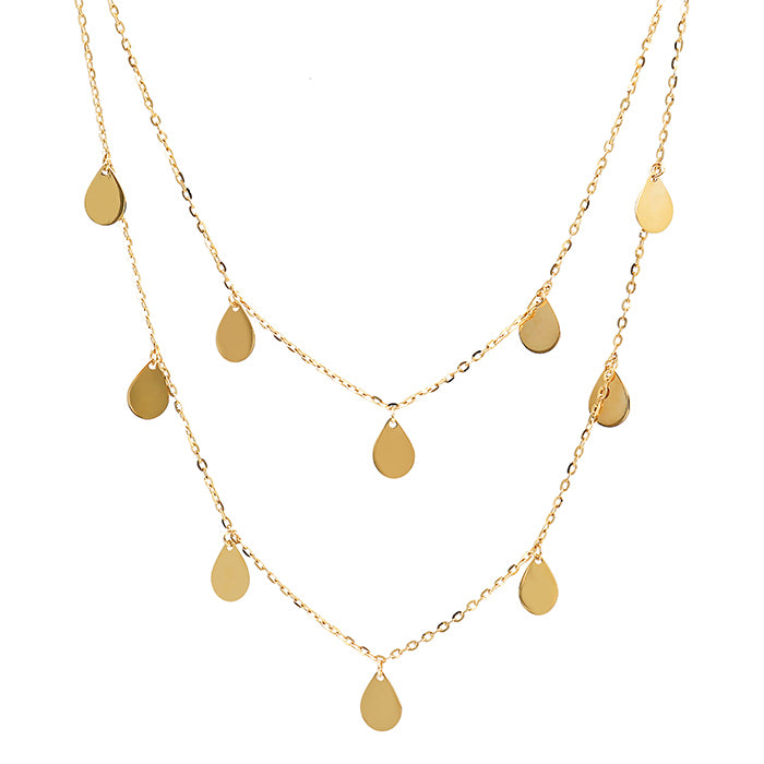 Double Chain &amp; Multiple Disc Necklace