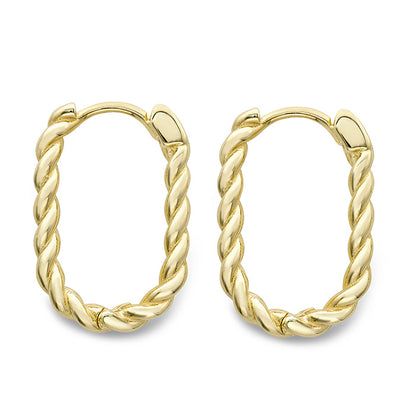 Rocks Twisted Huggie Hoop Earrings