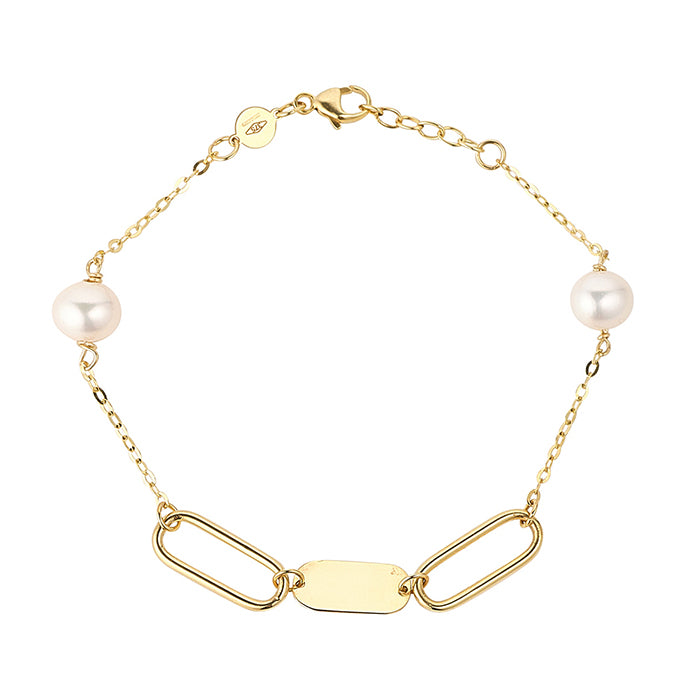 Rocks Paperlink & Freshwater Pearl Bracelet
